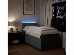 New Cama box spring con colchón tela oscuro 90x190 cm Somier - 90X190Cm