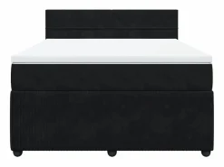 Clicnbuy Cama box spring con colchón terciopelo 140x190 cm