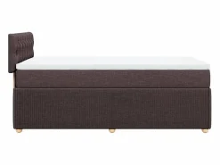 Clicnbuy Cama box spring con colchón tela marrón oscuro 90x190 cm