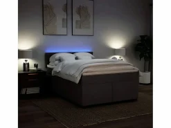 Online Clicnbuy Cama box spring con colchón tela marrón oscuro 160x200 cm Marru00f3n
