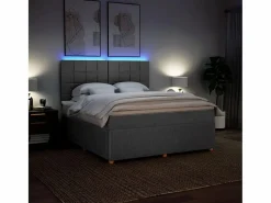 Sale Cama box spring con colchón tela oscuro 180x200 cm Base De Cama De Láminas|Somier - 180X200Cm
