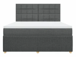 Sale Cama box spring con colchón tela oscuro 180x200 cm Base De Cama De Láminas|Somier - 180X200Cm
