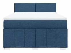Clicnbuy Cama box spring con colchón tela 160x200 cm