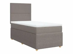 New Clicnbuy Cama box spring con colchón tela gris taupe 90x190 cm Topo