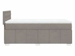 Outlet Clicnbuy Cama box spring con colchón tela gris taupe 90x190 cm Topo