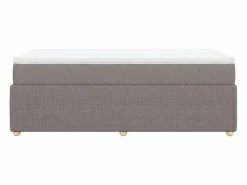 Clearance Clicnbuy Cama box spring con colchón tela gris taupe 90x190 cm Topo