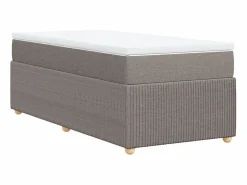 Clearance Clicnbuy Cama box spring con colchón tela gris taupe 90x190 cm Topo