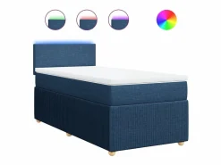 Discount Clicnbuy Cama box spring con colchón tela 90x190 cm Azul