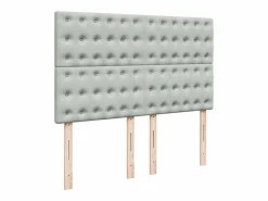 Hot Cama box spring con colchón terciopelo claro 140x190 cm Somier - 140X190Cm