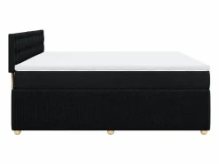 Outlet Clicnbuy Cama box spring con colchón tela 180x200 cm Negro