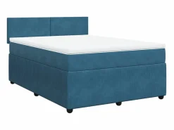 Clicnbuy Cama box spring con colchón terciopelo 140x200 cm