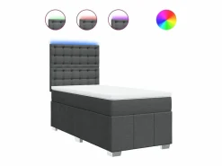 Discount Cama box spring con colchón tela oscuro 90x190 cm Somier - 90X190Cm