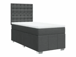 Discount Cama box spring con colchón tela oscuro 90x190 cm Somier - 90X190Cm