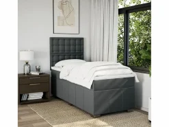 Discount Cama box spring con colchón tela oscuro 90x190 cm Somier - 90X190Cm