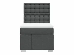 Discount Cama box spring con colchón tela oscuro 90x190 cm Somier - 90X190Cm