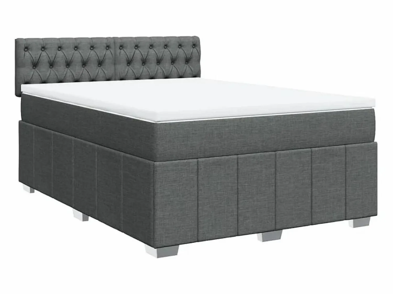 Discount Clicnbuy Cama box spring con colchón tela oscuro 160x200 cm Gris