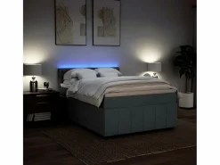 Discount Clicnbuy Cama box spring con colchón tela oscuro 160x200 cm Gris
