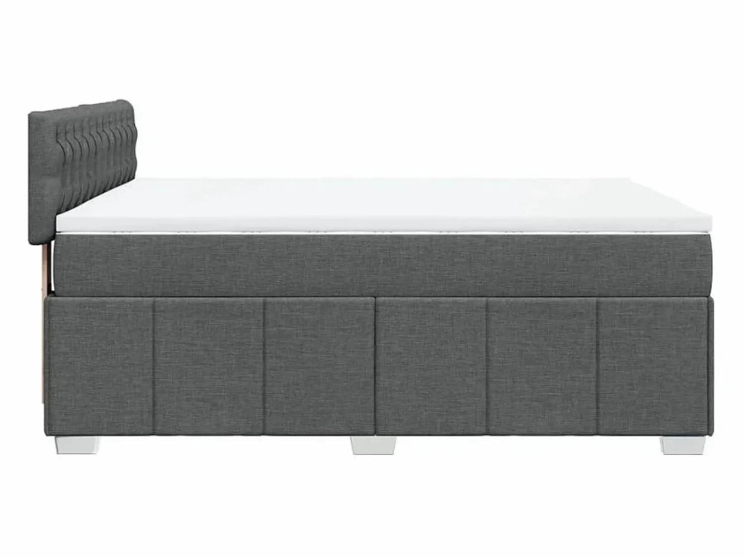 Discount Clicnbuy Cama box spring con colchón tela oscuro 160x200 cm Gris