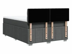 Discount Clicnbuy Cama box spring con colchón tela oscuro 160x200 cm Gris