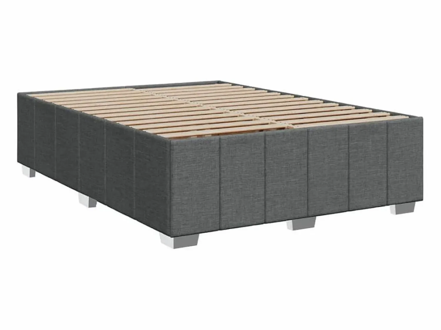Discount Clicnbuy Cama box spring con colchón tela oscuro 160x200 cm Gris