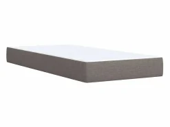 Clicnbuy Cama box spring con colchón tela gris taupe 90x190 cm
