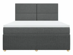 Best Clicnbuy Cama box spring con colchón tela oscuro 180x200 cm Gris