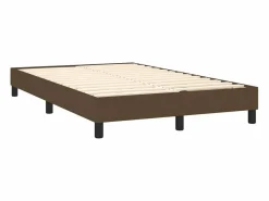 Cama box spring con colchón y LED tela marrón oscuro 120x190 cm Somier Tapizado