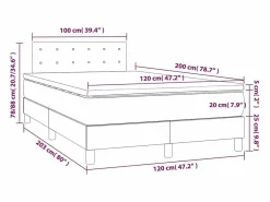 New Clicnbuy Cama box spring con colchón y LED tela marrón oscuro 120x200 cm Marru00f3n