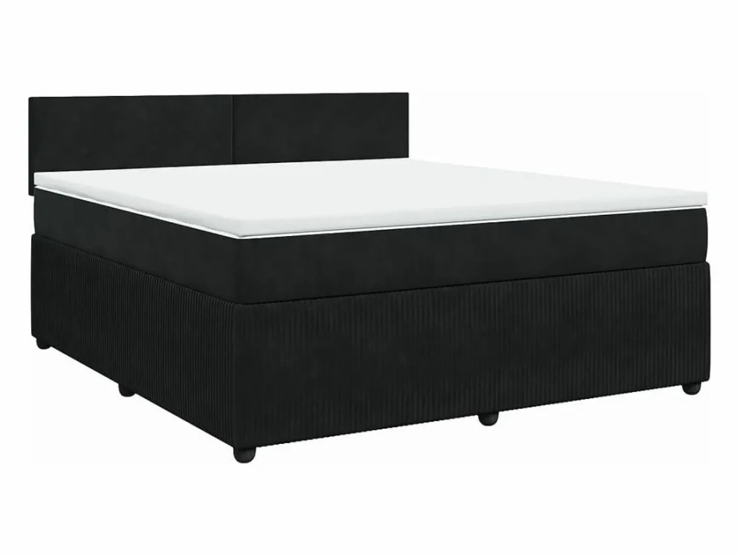 Outlet Clicnbuy Cama box spring con colchón terciopelo 180x200 cm Negro