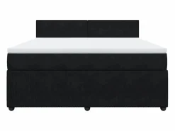 Outlet Clicnbuy Cama box spring con colchón terciopelo 180x200 cm Negro