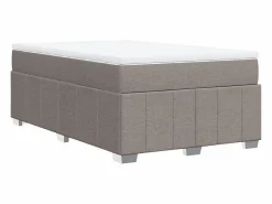 Outlet Clicnbuy Cama box spring con colchón tela gris taupe 120x190 cm Topo