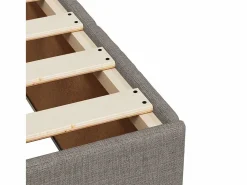 Outlet Clicnbuy Cama box spring con colchón tela gris taupe 120x190 cm Topo