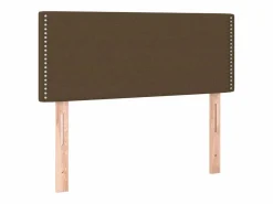 Clicnbuy Cama box spring con colchón y LED tela marrón oscuro 120x190 cm