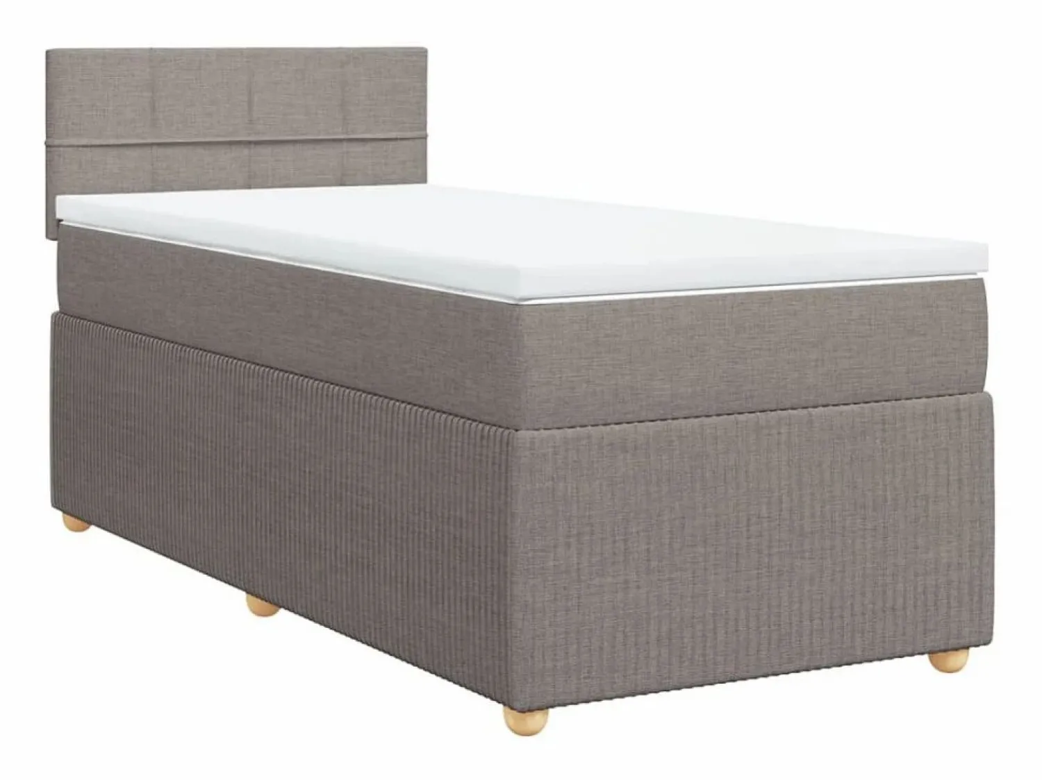 Discount Cama box spring con colchón tela gris taupe 90x190 cm Base De Cama De Láminas|Somier - 90X190Cm