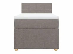 Discount Cama box spring con colchón tela gris taupe 90x190 cm Base De Cama De Láminas|Somier - 90X190Cm