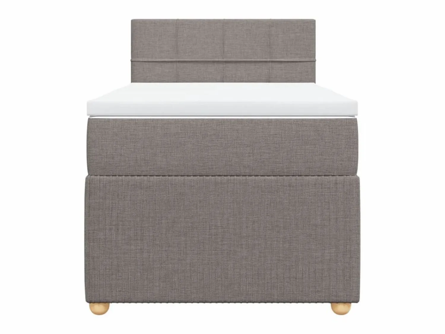 Discount Cama box spring con colchón tela gris taupe 90x190 cm Base De Cama De Láminas|Somier - 90X190Cm