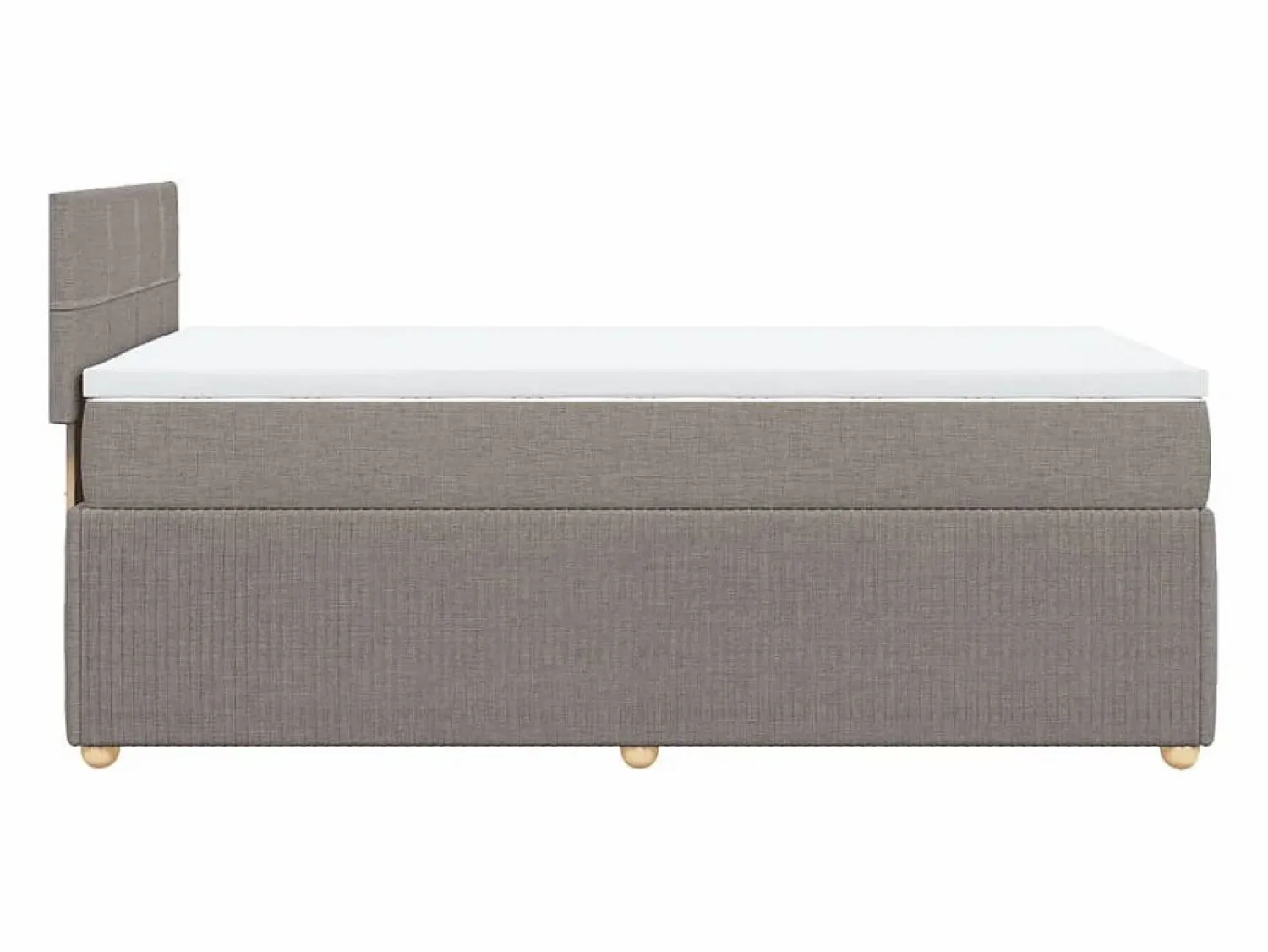 Discount Cama box spring con colchón tela gris taupe 90x190 cm Base De Cama De Láminas|Somier - 90X190Cm