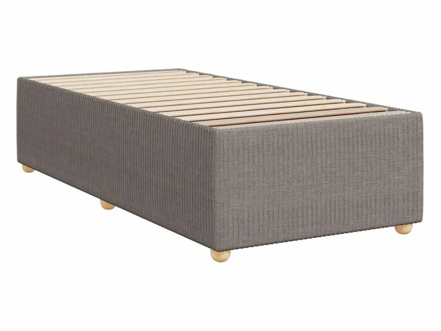 Discount Cama box spring con colchón tela gris taupe 90x190 cm Base De Cama De Láminas|Somier - 90X190Cm