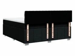New Clicnbuy Cama box spring con colchón tela 200x200 cm Negro