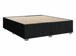 New Clicnbuy Cama box spring con colchón tela 200x200 cm Negro