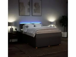 Clicnbuy Cama box spring con colchón tela gris taupe 140x200 cm