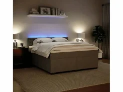 New Cama box spring con colchón terciopelo claro 180x200 cm Base De Cama De Láminas|Somier - 180X200Cm