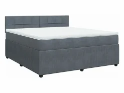 Sale Cama box spring con colchón terciopelo oscuro 180x200 cm Somier - 180X200Cm