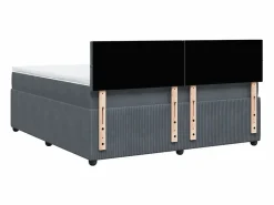 Sale Cama box spring con colchón terciopelo oscuro 180x200 cm Somier - 180X200Cm