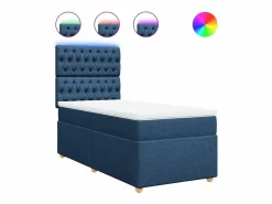 Clicnbuy Cama box spring con colchón tela 100x200 cm