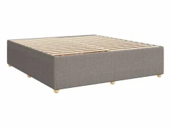 Online Cama box spring con colchón tela gris taupe 180x200 cm Somier - 180X200Cm
