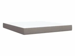 Online Cama box spring con colchón tela gris taupe 180x200 cm Somier - 180X200Cm