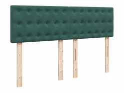 Clicnbuy Cama box spring con colchón terciopelo oscuro 160x200 cm
