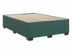 Clicnbuy Cama box spring con colchón terciopelo oscuro 160x200 cm