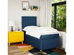 Clicnbuy Cama box spring con colchón tela 90x190 cm